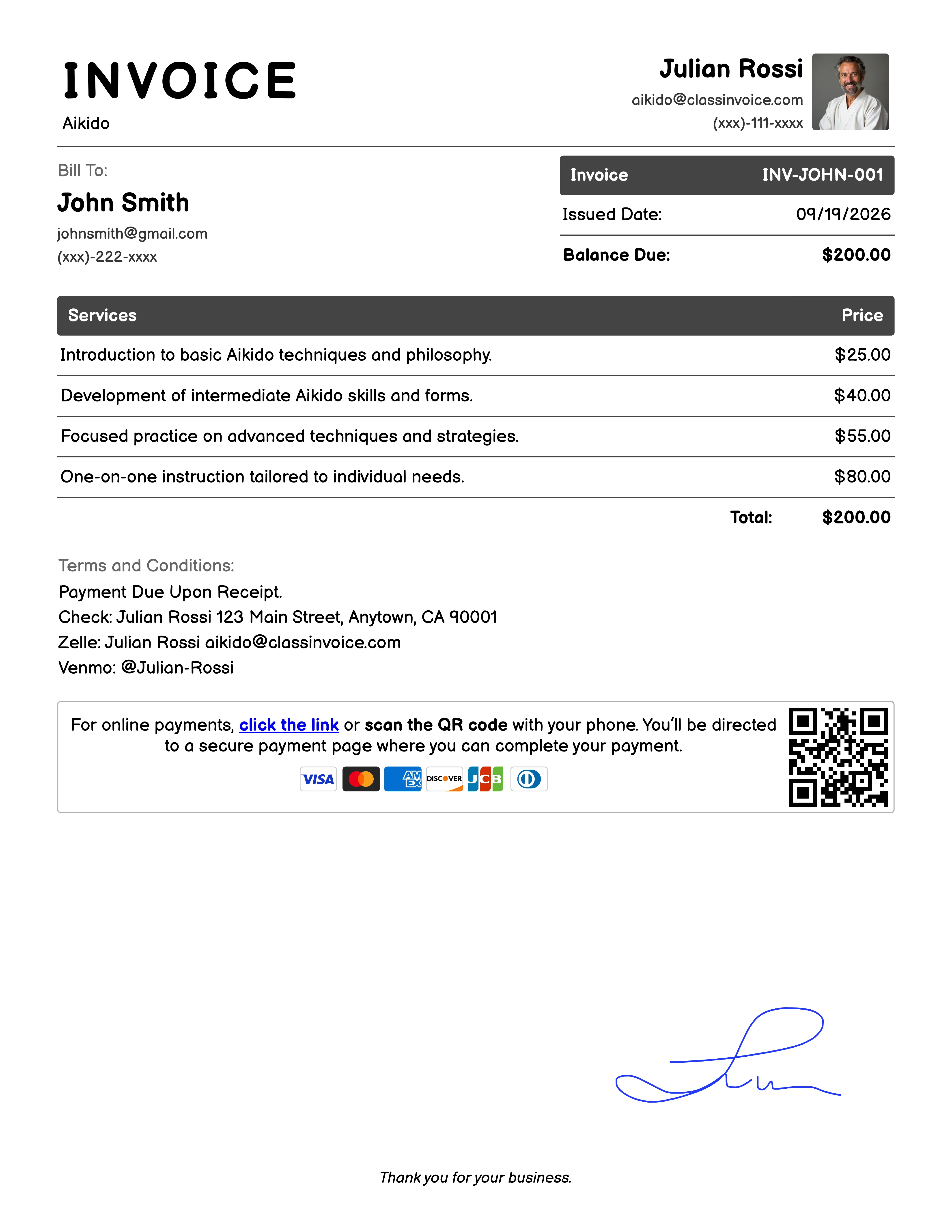 Aikido Invoice Exampl
