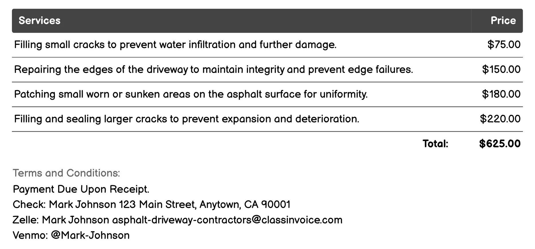 Patching Invoice Example