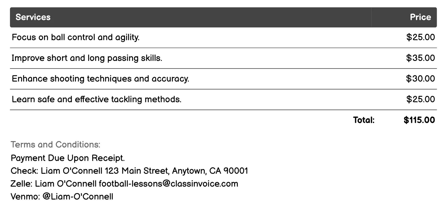 Skill Drills Practice Invoice Example