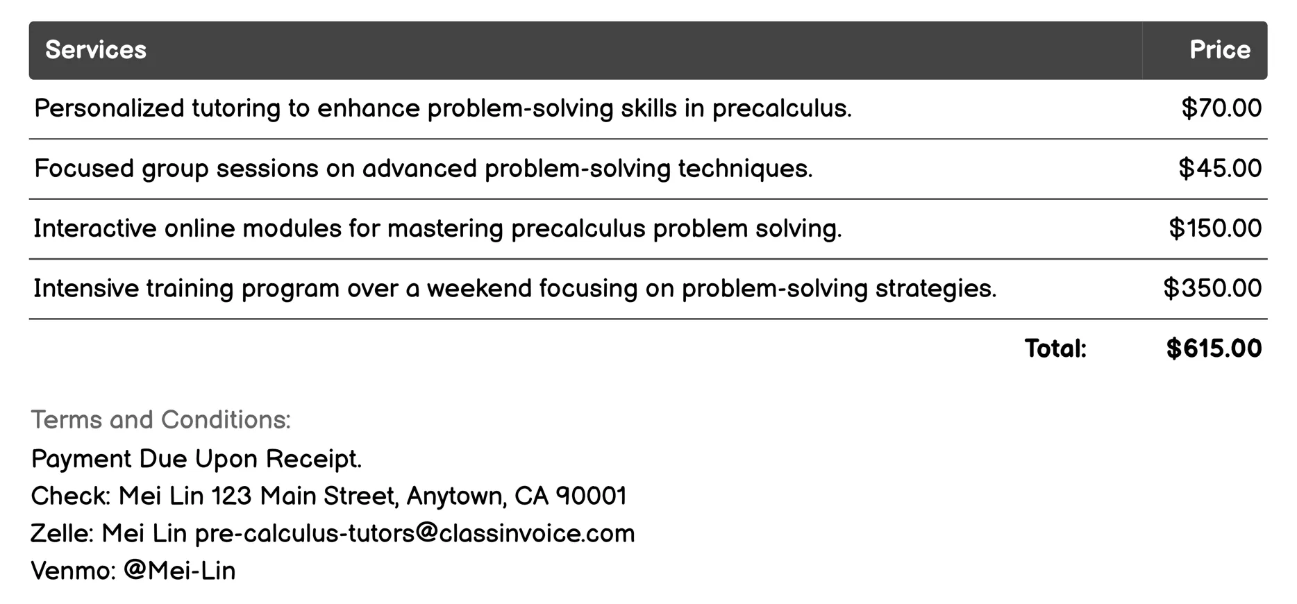 Problem-Solving Techniques Invoice Example